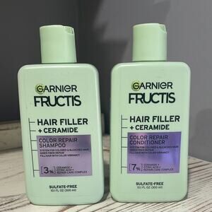 NEW Garnier Fructis Hair Filler 10.1-Ounce Color Repair Shampoo and Conditioner